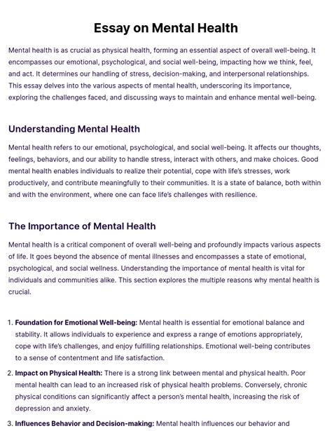 Essay On Youth Mental Health