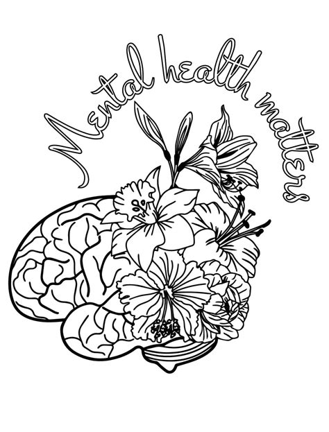Mental Health Depression Aesthetic Coloring Pages